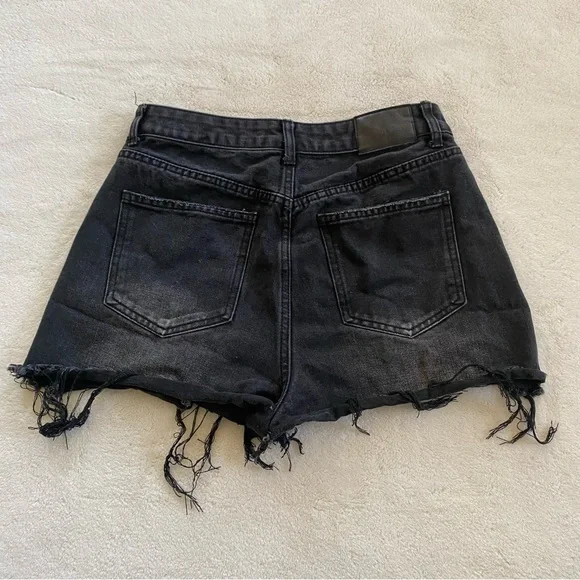 High Waisted Black Jean Shorts - Picture 5 of 11